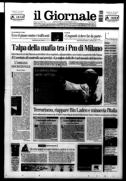 Il giornale : quotidiano del mattino